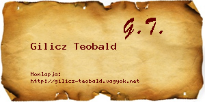 Gilicz Teobald névjegykártya